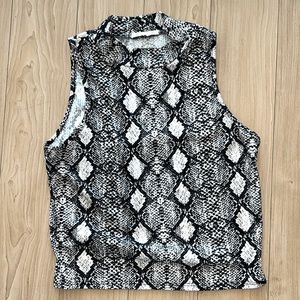 Caution to the Wind Snakeskin Turtleneck Tank